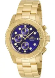 Invicta Men's Watch 19157 Pro Diver Blue Dial Quartz Gold Tone