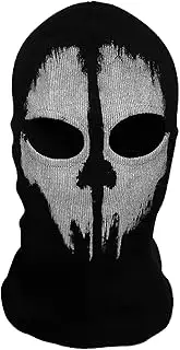 COD Ghost Mask Skull Balaclava MW2 Skeleton Costume Full Head Ski Snood Mask Knitted Windproof Warmer Headwear for Bike Skateboard Motorcycle Snowboard Outdoor Sport