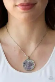 Paparazzi GLAM Crush Monday - Purple - Necklace & Earrings