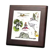 Le Petit Little Prince photo tile with wooden frame (S size: 15 x 15 cm)