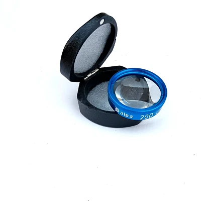 Blue Colour Double Aspheric Lens 20D With Box & Manual