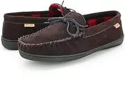 [PAMIR] Men's Genuine suede Fleece Moccasin Slippers Indoor Outdoor Slip on Driving Loafer Shoes