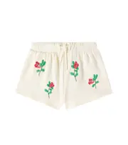 [Mini Rodini] Mini Rodini Lingoberries embroidered cotton shorts Y 8/9 white