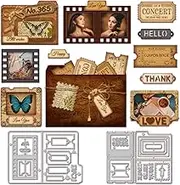GLOBLELAND Folder Slide Stamp Film Cutting Dies for Card Making Picture Folder Cut Die for DIY Scrapbooking Journal Embossing Paper Craft Decor