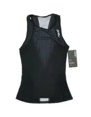 2XU Perform Triathalon Singlet Black Running Tank Top L44513 Size Small