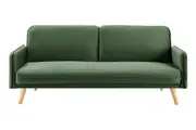 Ovela Chelsea 3 Seater Velvet Sofa Bed (Green)