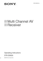 Sony STR-DG520 AV Receiver Owners Manual