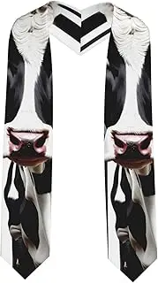 [EdWal] Black White Milk Cow print Graduation Stole and Sash Class for Unisex Adult Honor Stole Honor Stole of 2025