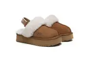 AUSTRALIAN SHEPHERD UGG Slippers Women Removable Strap Slingback Platform Muffin Chestnut