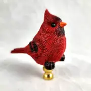 RED CARDINAL BIRD ELECTRIC LIGHTING LAMP SHADE FINIAL (NEW)(A)