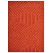 Contemporary Modern Wool Rug-Illusion 6392-Rust-110x160cm