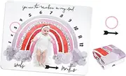 Kisangel 1 Set Monthly Blanket Flannel Photography Background with Frame Marker for Unique Photo Shoots and Swaddling