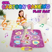 Kids Dance Mat Game Pad Dancer Step Musical Sense Light Up Dancing Challenge Adjustable Volume Yoga Activity Centre Electric 98x86.5cm Girls Cartoon