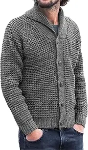 [Generic] Men's V-Neck slim up Cardigan Shawl Collar Fit Casual Cardigans Button Down Knitwear Sweater for Men