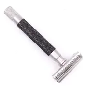 Parker Semi-Slant Graphite 3 Piece Safety Razor & 5 Double Edge Razor Blades