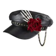 Steampunk Newsboy Halloween Newsboy Hat Steampunk Punk Peaked Leather