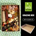 Grazing Box w/ Clear Lid Treat Tray Graze Board Takeaway Food Container 30x20cm