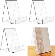 Demarsen 3 pcs Clear Acrylic Book Stand Transparent Book Display Stand Perspex Display Stands for Displaying Books,Notebooks,Picture Books