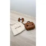 POLENE -NUMERO UN NANO 金鐵牌磁釦皮革側/肩背水桶包(駝)MINI