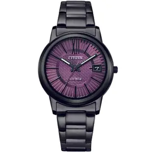【CITIZEN 星辰】光動能情侶手錶 對錶-紫色 女王節(AW1217-83X+FE6017-85X)
