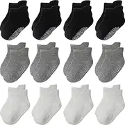 [Aroveea] Toddler Socks Non Slip Grip Baby Socks 10/12 Pack for Toddler Boys Girls Kids Socks,Cute Cotton Baby Socks