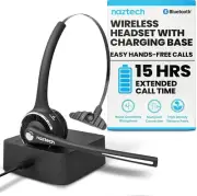 Naztech N980 Wireless Headset w/ Charging Base - Noise Cancelling Microphone NEW