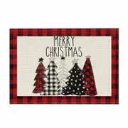 Catzon Plaid Christmas Trees Table Runner Kitchen Dining Table Decoration-RedA/M