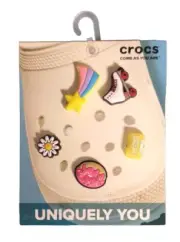 NIP NEW CROCS CHARMS 5 PIECES DONUT CASSETTE ROLLERSKATE SHOOTING STAR DAISY