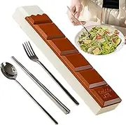 Stainless Steel Cartoon Travel Tableware Set, Cute Cutlery Set with Liquid Compartment, Portable Cutlery Set for Camping Picnic