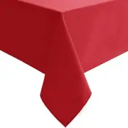 Red Tablecloth Square - Wateproof and Spillproof Kitchen Christmas Washable P...