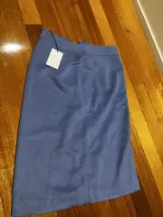 Witchery Venice Blue Split Front Pencil Skirt Size 14 NWT 150$