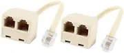 ✨Telephone Splitter 6P4C 4 Pin RJ11 Dual Female to RJ11 4 Pin Male Socket Plug C