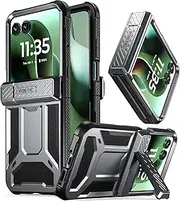 [Poetic] Spartan Case for Motorola Moto Razr Ultra 2025,[Kickstand][Hinge Protection][20FT Mil-Grade Drop Tested], Full-Body Rugged Shockproof Protective Cover with Kickstand, Metallic Gun Metal