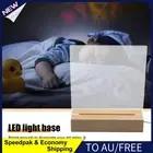 AU LED Wood Display Base-Rectangle Crystal USB Lighted Stand for Resin Art