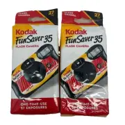 2 Kodak Film FunSaver Single Use Disposable Camera 27 Exposure New Exp 2005 2006
