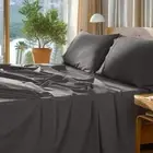 100% Egyptian Cotton Sheets Set - 1000 High Thread Count, Full Dark Grey