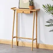 Exquisite Modern Wood Console Table with Drawers and Storage Entryway Sofa Table for Living Room Easy Assembly Walnut Color 50cm