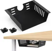 2 Pack under Desk Shelf - under Desk Storage Metals,Under Shelf Storage - Black