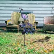 Colorful Peacock Solar Garden Lights with Crackled Glass for Landscape
