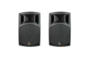 E-Lektron JAQ30-B Set 2X12" inch 1600W Active Bluetooth Linkable Speaker Loud Digital Sound System PA SD/USB with RCA Link Cable