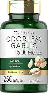 Odorless Garlic Softgels 1500mg | 500 Pills | Non-GMO, Gluten Free Extract Supplement | by Carlyle