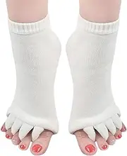 [Generic] Women's Toeless Socks, Toe Separator Socks, 1 Pair, Solid Color, Ankle Length, Modern Style, Reinforced Toe, Breathable, Yoga, Sports, Acrylic, Silicone, Hand Wash Only