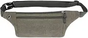 2023 Running Sport Canvas Bum Bag Waist Phone Money Belt Zip Hiking Pouch Wallet Army Green