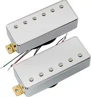 Artec MLA97 Alnico 5 Covered Mini Humbucker Electric Guitar Neck Bridge Pickups Set, Chrome