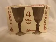 Luminarc Rosaline Stemware Pink Swirl ~ Four 5 Oz Wine Glasses New In Package