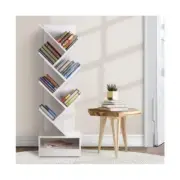 NEW Home Office Design 7-Shelf Tree Book Storage Rack White