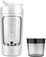 Electric Protein Shaker Bottle with Storage Box，650ml Mixer Bottle, Made with Tritan - BPA Free, Rechargeable Shaker Cups for Protein Shakes (White)