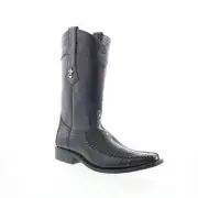 Los Altos European Square Toe 771105 Mens Black Wide Cowboy Western Boots 6
