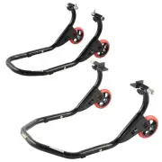 Front Rear Motorbike paddock Stand Adjustable rubber weels universal