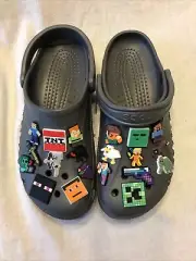 Crocs Unisex Minecraft Dressed Baya Black Clogs M7-W9—ONE OF A KIND—BNIP/NWT